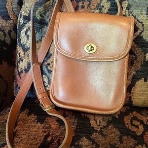 Vintage Coach Sidepack Crossbody Bag in British Tan